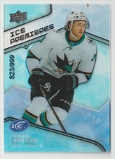 2019-20 UPPER DECK ICE PREMIERES NOAH GREGOR ROOKIE 823/999 SAN JOSE SHARKS #71