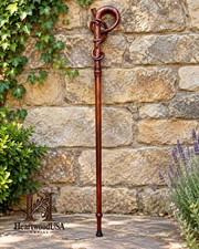 70 INCH WOODEN WALKING STAFF SPIRAL VINE CARVED WIZARD STAFF