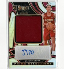 2024-25 Panini Select Rookie RC Patch Auto RPA /75 Jaylon Tyson SP | Cavaliers