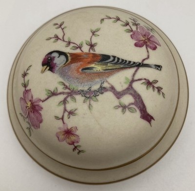 PORCELANAS IBIS AVEIRO PORTUGAL LIDDED TRINKET BOX POT HAND PAINTED BIRD