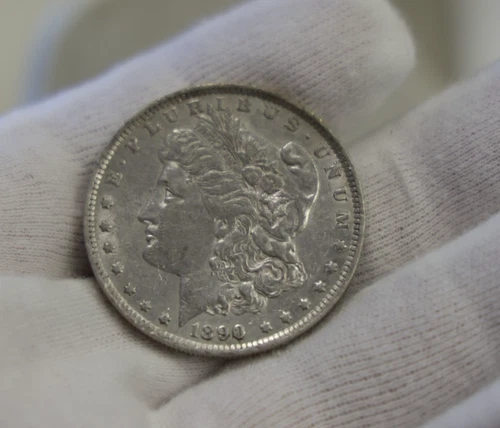 1890  US Morgan Silver Dollar $1 XF (Cleaned, Retoned)