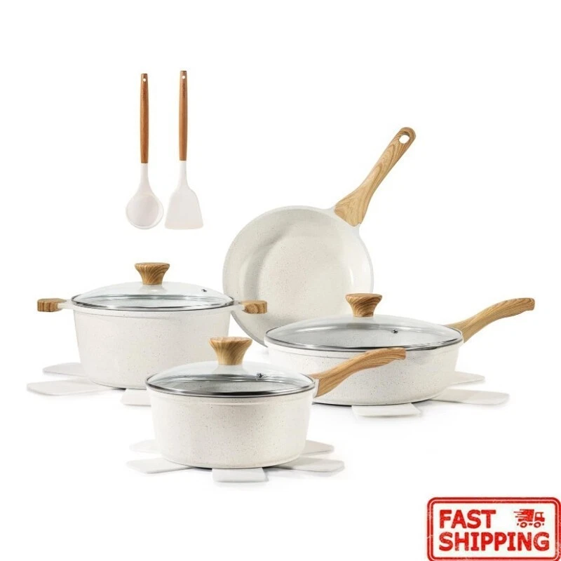 13-Piece Nonstick Ceramic Cookware Set Cooking Non-toxic Kitchen PFAS Free New