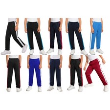 Unisex Kids Pants Gym Trousers Elastic Waistband Sweatpants With Pockets Casual