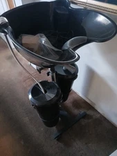 Professional Electric Pump Portable Shampoo Bowl w/ 2 Buckets,Home Salon Use