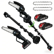 2-in-1 Cordless Chainsaw & Pole Saw – 6-Inch, 2 Batteries, 10ft Reach