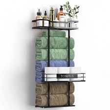 Towel Racks for Bathroom, 30inch Wall Mounted Towel Rack, Towel Storage for S...