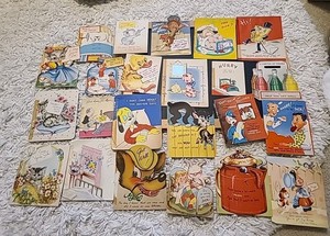 23 Vintage 1940's  GET WELL sick Greeting Cards Hallmark