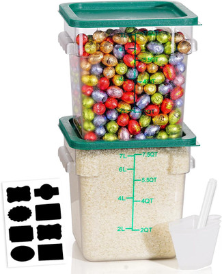 8QT Clear Food Storage Containers: 2 Pcs[Food Grade][Hot&Cold Resistant] NSF Foo