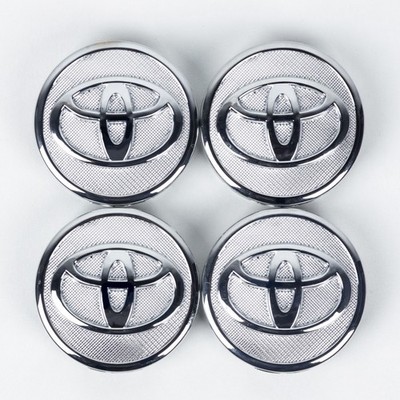 4pcs 57mm Wheel Center Cap Silver Hub Chrome Logo Rims For Toyota Corolla Matrix