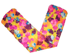 Vintage Long FLORAL CHIFFON SCARF 10X51