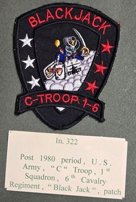 ''C'' Troop 1 Squadron 6th Cavalry Regiment ''BLACKJACK'' Patch (236)