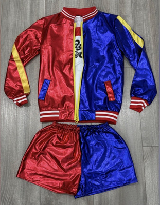 Girls Harley Quinn Costume Complete Outfit ''Daddy's Lil Monster'' XL Polyester