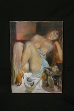 Nebuloni Guido quadro olio tela 1980 un corpo senza verità nudo donna grande