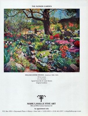 2010 WILLIAM LESTER STEVENS Art Gallery Exhibition Flower Garden1Pg Mag PRINT AD