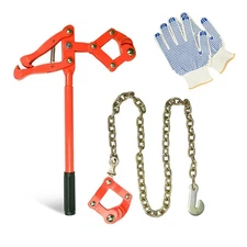 Fence Stretcher Tool with Gloves, Plain & Barbed Wire for Center & End Post P...