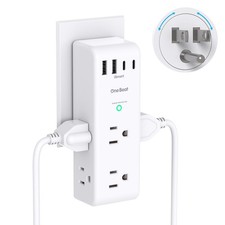 Surge Protector Outlet Extender - with Rotating Plug, 6 AC Multi Plug Outlet wit