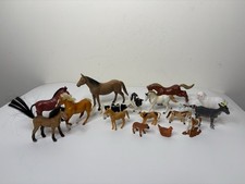 Farm Animals Horses Cows Goat Hen Sheep Play Figures Mini PVC Mixed Lot of 17