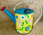 Vintage 1960’s Mod Flower Power Ohio Art Litho Metal Tin Toy Watering Can