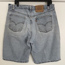 Vintage 1997 Levi's 550 Relaxed Fit Orange Tab Denim Shorts Jorts Men  s Size 36