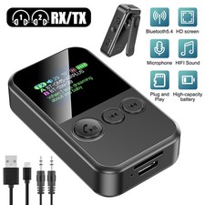 Bluetooth 5.4 Transmitter Receiver Wireless Audio 3.5mm AUX Adapter MP3 Player.