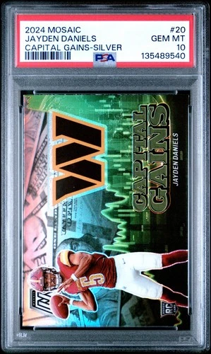 2024 Panini Mosaic Jayden Daniels - Capital Gains Silver PSA 10 - Commanders RC