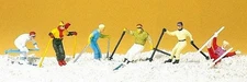 Preiser 10313 HO Scale Downhill Skiers -- pkg(6)