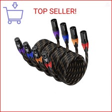 BEZOKABEL XLR Cables, XLR Cables 3ft 4 Packs, Microphone Cable Male to Female Ny