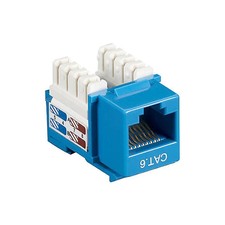 Keystone Insert Cat6 Jack, Unshielded, Blue Wall Plate Module UL Listed