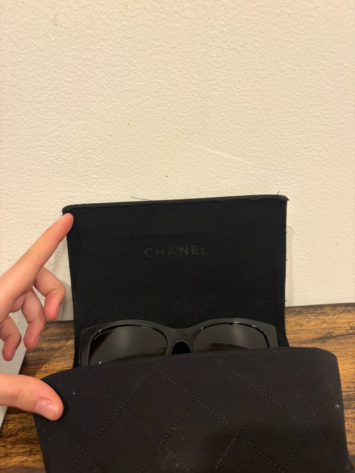 Authentic Chanel Black Rectangular Cat-Eye Sungla… - image 6