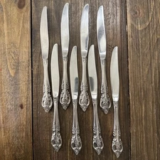 Oneida SSS Renoir Pembrooke Stainless Dinner Knives Lot Of 8 Vintage 90s