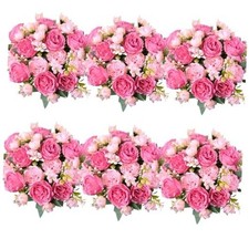 Peonies Artificial Flowers Bulk, Blush Pink Silk 6 Pcs Blush, Light Pink