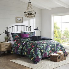 5 Piece Comforter Set Black King/Cal King