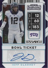 2020 Panini Contenders Draft Picks Bowl Ticket #243 Jeff Gladney Auto /99 FB