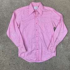 Vintage Penney's Towncraft Plus Pink Button Down Shirt M/L Polycotton