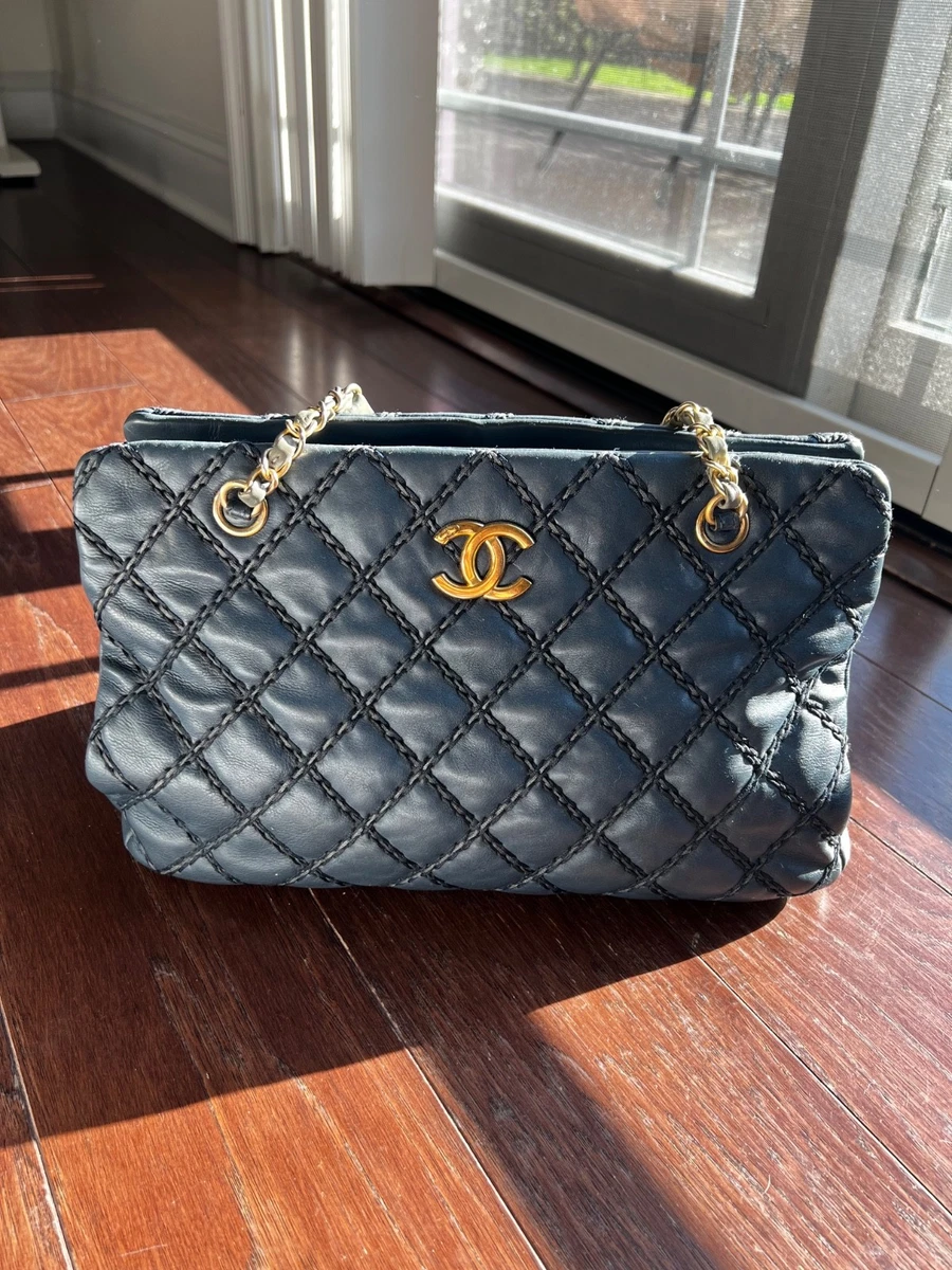 CHANEL Leather Exterior Blue Bags & Handbags for Women for sale | eBay