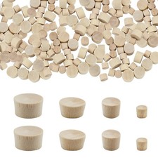 160 Pieces 4 Sizes Wood Plugs Flat Head Wooden Hole Plugs Hardwood Hole Plugs...