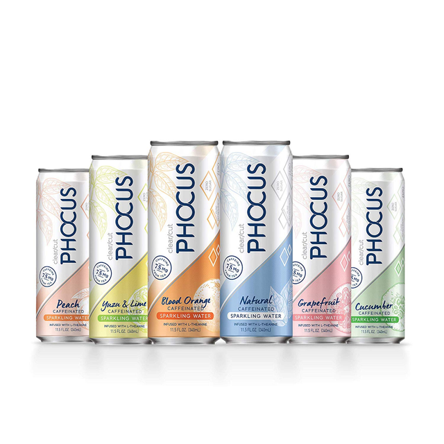 Phocus Caffeinated Sparkling Water, Variety Pack, 11.5 ounces, 12-Pack