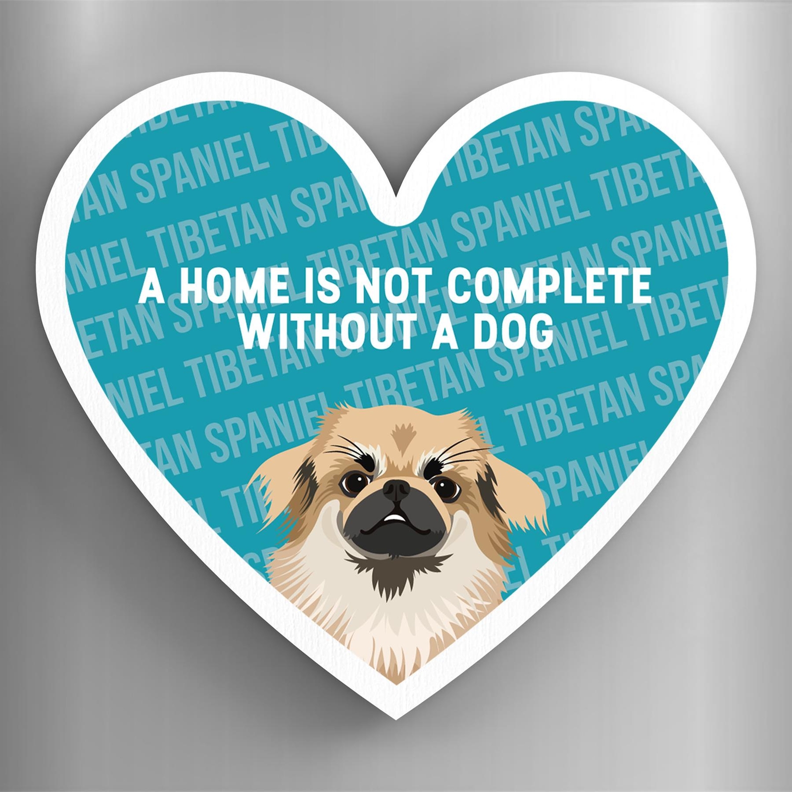 Tibetan Spaniel Home Without A Dog Katie Pearson Artworks Heart Wooden Magnet