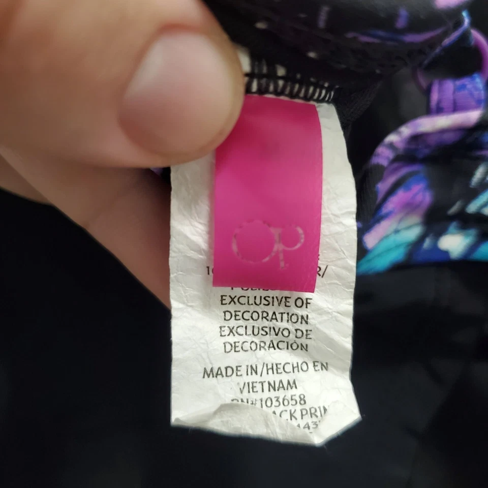 OP Junior's Y2K 紫色蝴蝶可调节开口绑带钢圈 Tankini M — 第 3/4 张图片