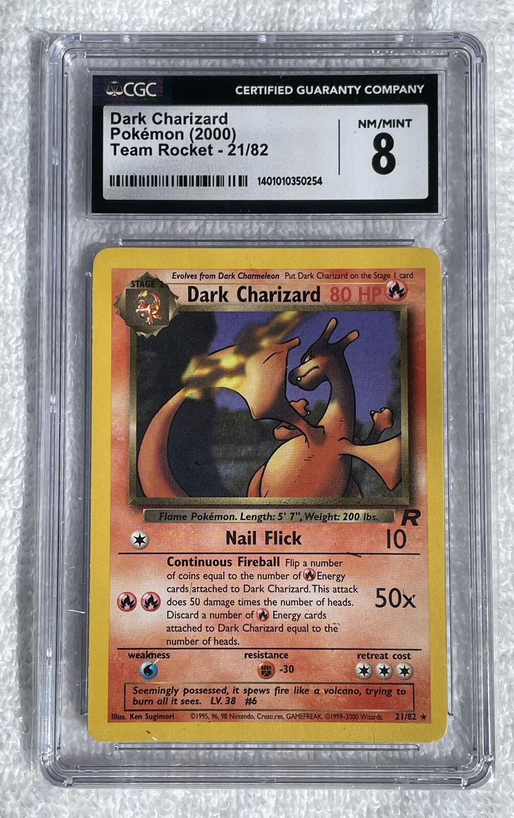 Pokemon Team Rocket Dark Charizard 21/82 CGC 8 NM/MINT! Pokémon Dark Charmeleon