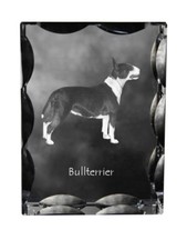Bull Terrier, Bullterrier - Cristal Avec Einem Hundebild, Glasstatuette Avec Des