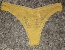 NeW Vs all over leopard lace thong Panty Size small marigold 