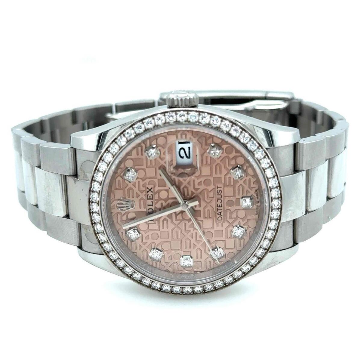 ai♡  ̖́- Rolex Datejust 36mm Oyster Steel Factory Pink Jubilee