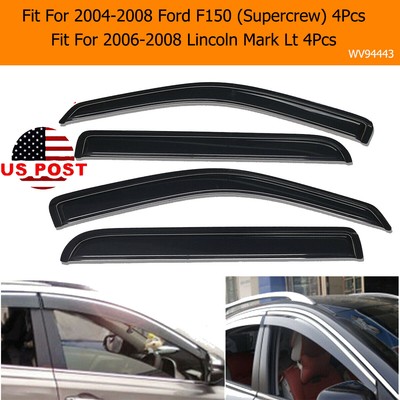 4PC Window Visors For 2006-2008 Lincoln Mark Lt 2004-2008 Ford F150 Supercrew