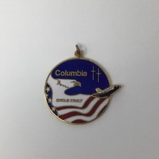 Vintage Columbia NASA Space Shuttle Enamel Pendent Charm Engle Truly