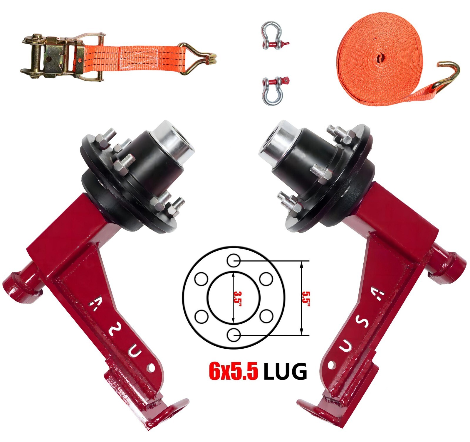 6x 5.5 Lug Superior Shipping Container Wheels,  Spindle Kit（New upgraded model）