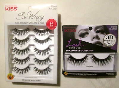 2-KISS So Wispy False Eyelashes 5Pairs & Triple Push-Up Couture 3D Volume Lash