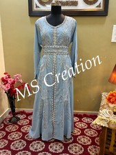 SALE! Ferozi kaftan Silver Beaded African Attire Bridesmaid Party Wear Dress 513