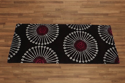 2'6"x8' Brown Hand Tufted Modern Wool & Bamboo Silk Area Rug - Picture 2 of 2