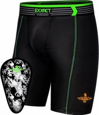 Exxact Sports Youth Compression Shorts with Soft Athletic Cup for Baseball